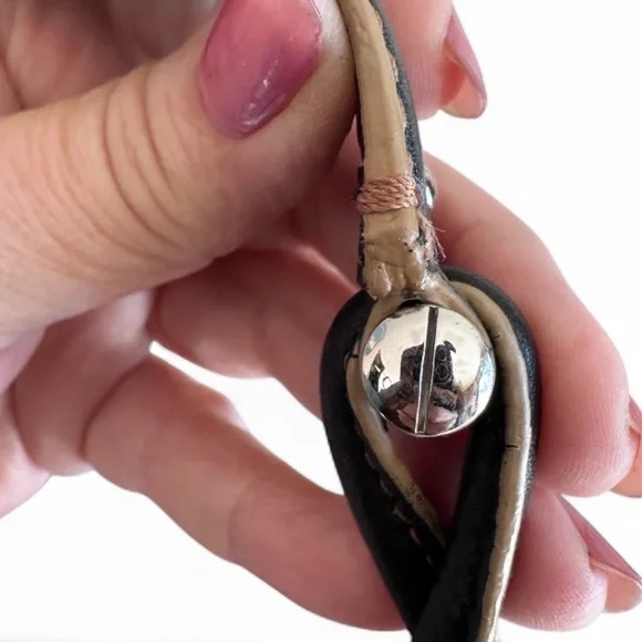 Vintage COLE HAAN Black Pebbled Leather Village Purse SP06 w/ Baseball Stitch! - Picture 14 of 16